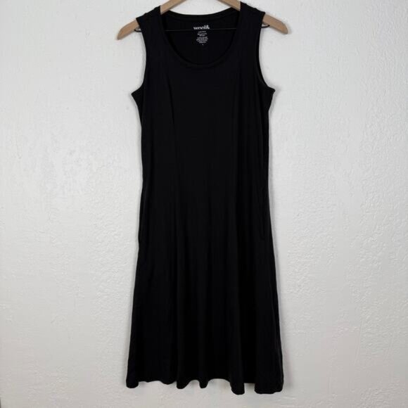 Wool& Flora Merino Wool Swing Dress Sleeveless Minimalist Elevated Basics Small - Picture 2 of 4
